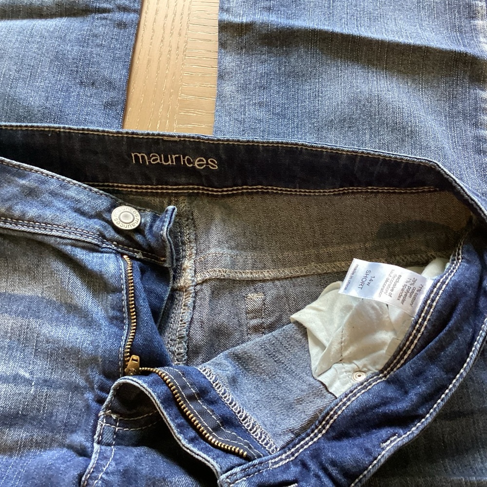 Maurices Blue Jeans with Tan Detail